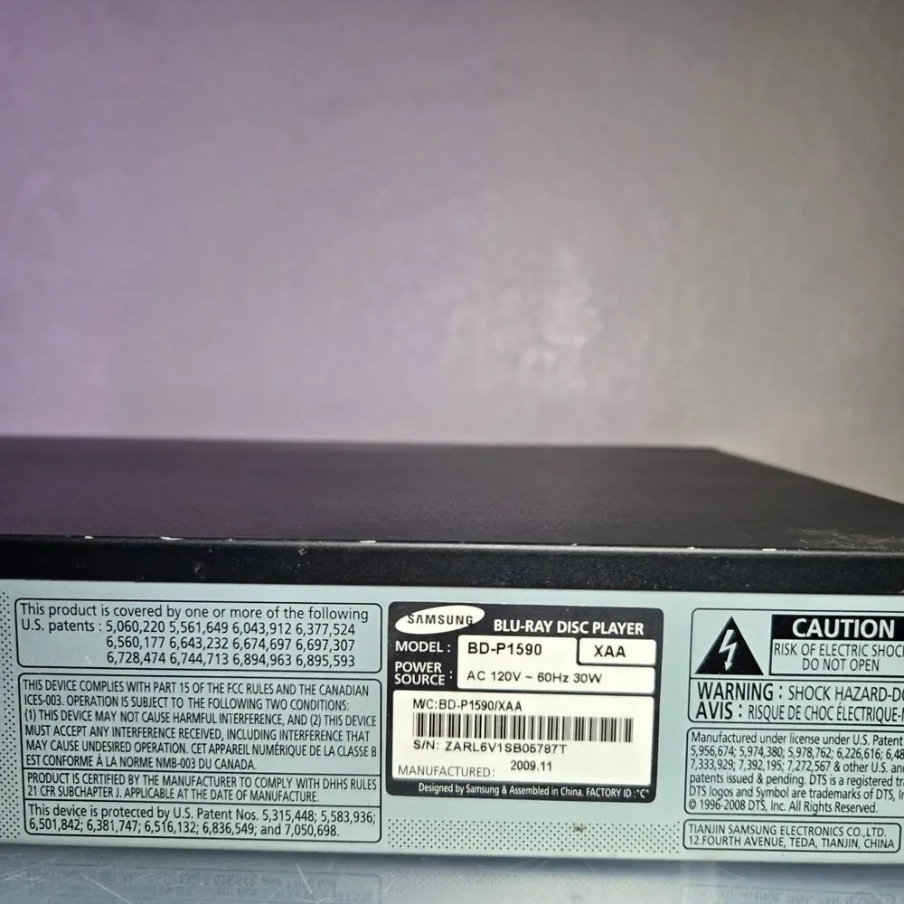 Samsung BD-P1590 Blu-ray Player Netflix Pandora USB 1080p Tested Works
